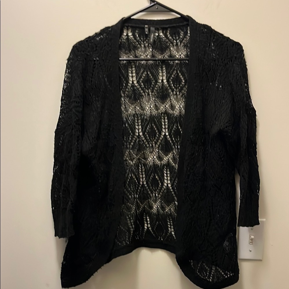 Maurice’s black crochet cardigan Size Medium